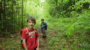 Boys on trail in Red River Gorge, Kentucky