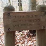 Sheltowee Trace marker sign, in the Red River Gorge, KY