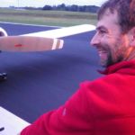 Mike pulling the disabled plane
