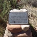 Bronze sign commemorating the Trans-Canyon Telephone Line, in the Grand Canyon National Park